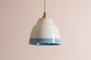Small Blue and White Element Pendant Light in Ceramic and Brass/Nickel by StudioHaran