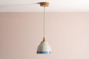 Small Blue and White Element Pendant Light in Ceramic and Brass/Nickel by StudioHaran