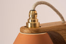 Terracotta Right-Angle Element Wall Light in Ceramic and Oak by StudioHaran