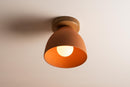 Terracotta Element Flush Mount Ceiling Light in Ceramic and Oak by StudioHaran