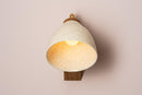 Speckled Cream Gloss Element Wall Light in Ceramic and Oak by StudioHaran