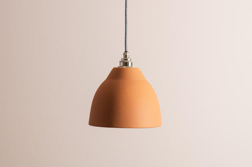 Terracotta Element Pendant Light in Ceramic and Brass/Nickel by StudioHaran