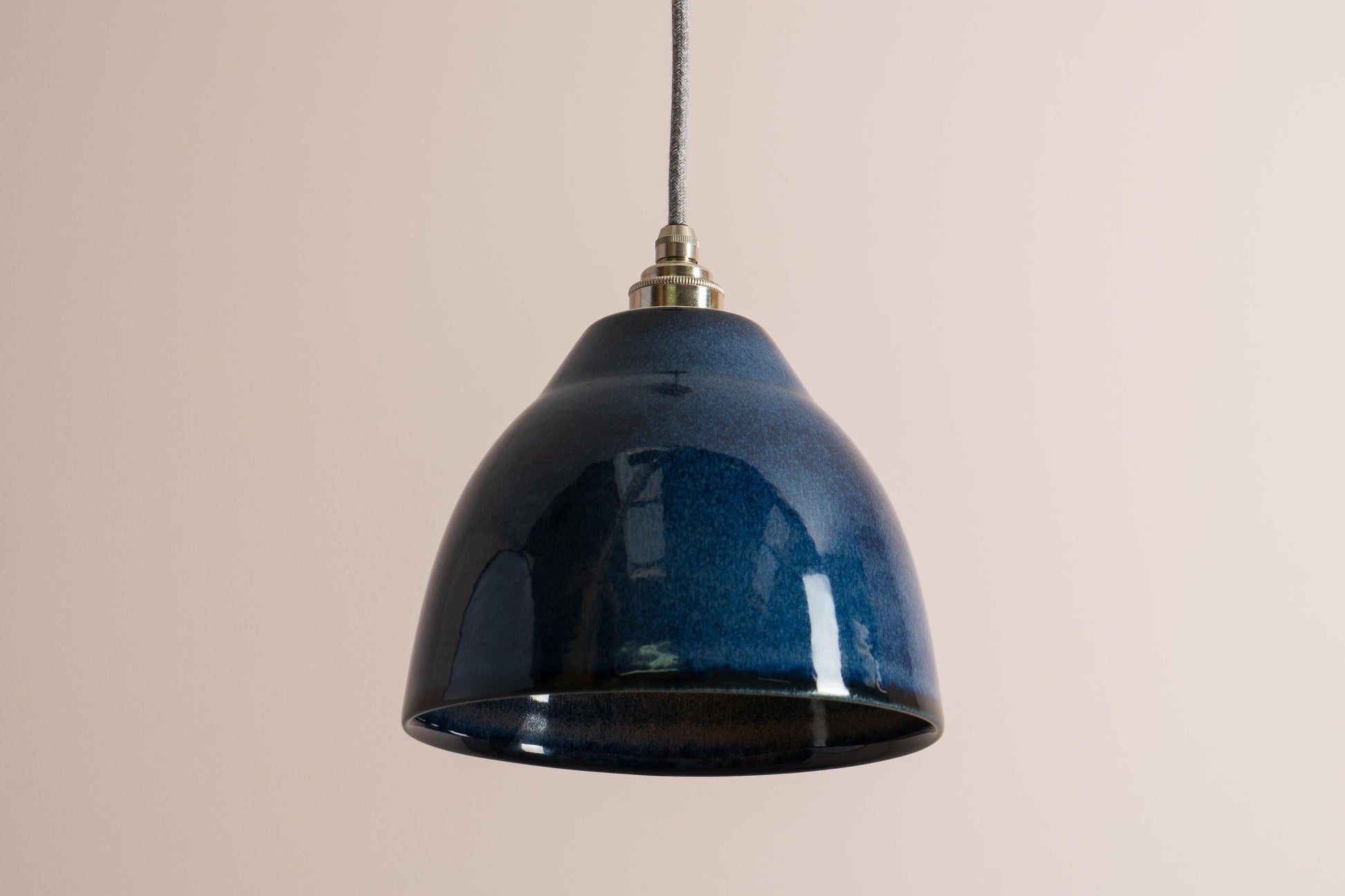 Blue Element Pendant Light in Ceramic and Brass/Nickel by StudioHaran