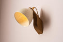 Speckled Cream Gloss Element Wall Light in Ceramic and Oak by StudioHaran