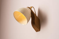 Speckled Cream Gloss Element Wall Light in Ceramic and Oak