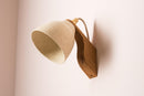 Speckled Cream Matt Element Wall Light in Ceramic and Oak by StudioHaran