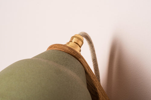 Green Element Wall Light in Ceramic and Oak by StudioHaran