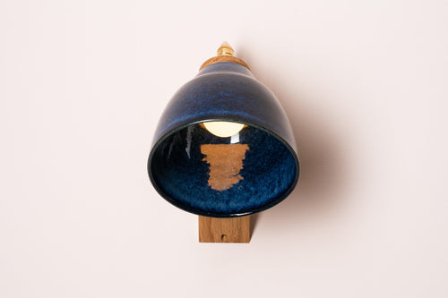 Blue Element Wall Light in Ceramic and Oak by StudioHaran