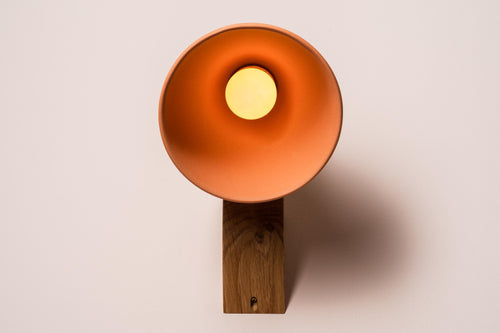 Terracotta Element Wall Light in Ceramic and Oak by StudioHaran