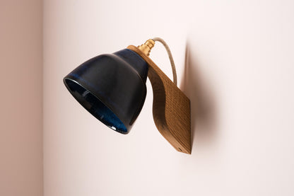 Blue Element Wall Light in Ceramic and Oak by StudioHaran