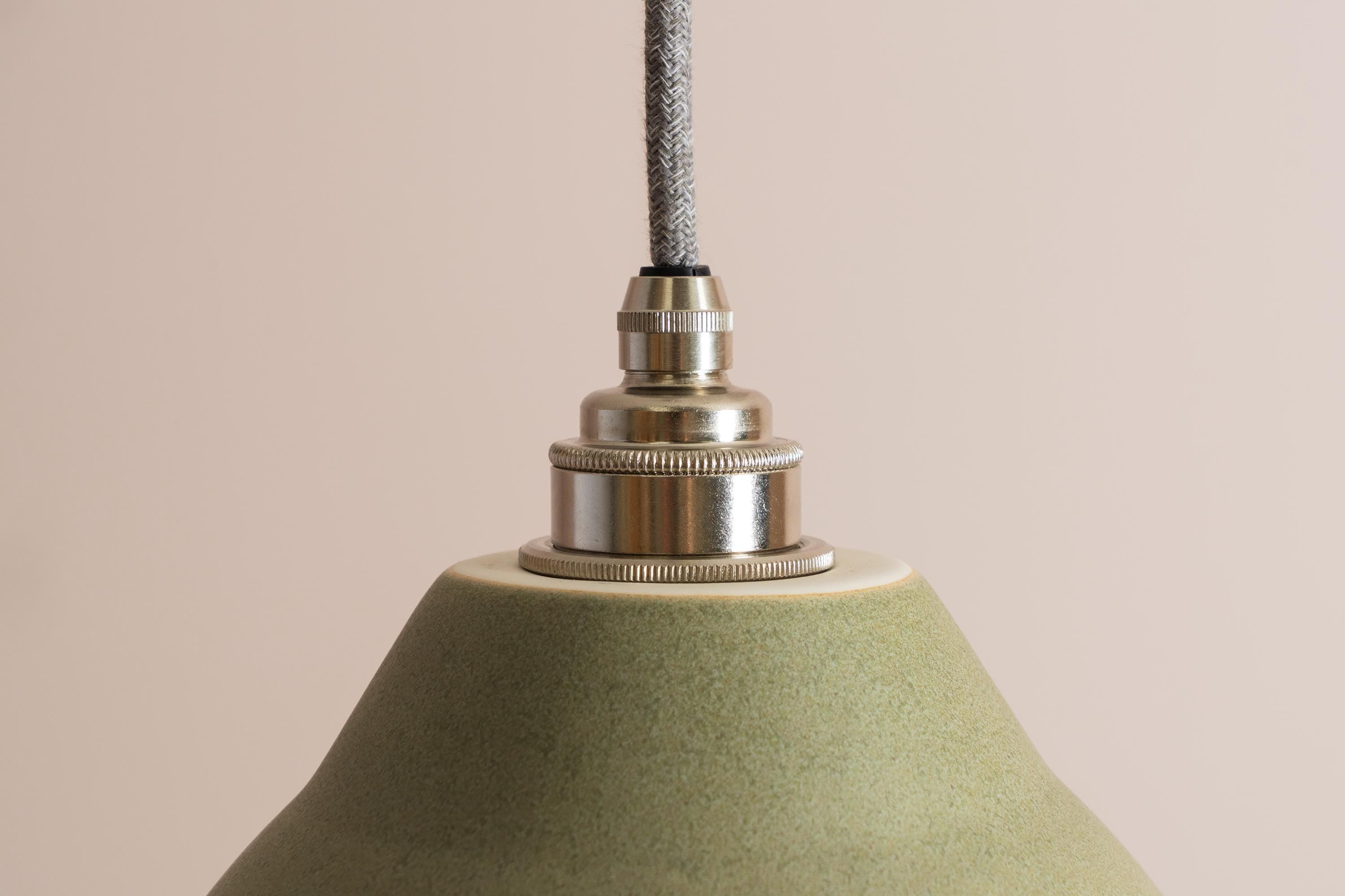 Green Element Pendant Light in Ceramic and Brass/Nickel by StudioHaran