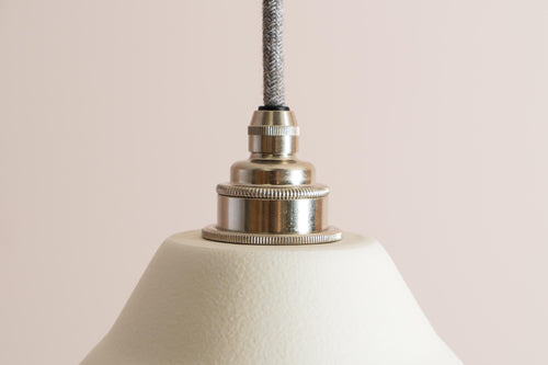 White Element Pendant Light in Ceramic and Brass/Nickel by StudioHaran