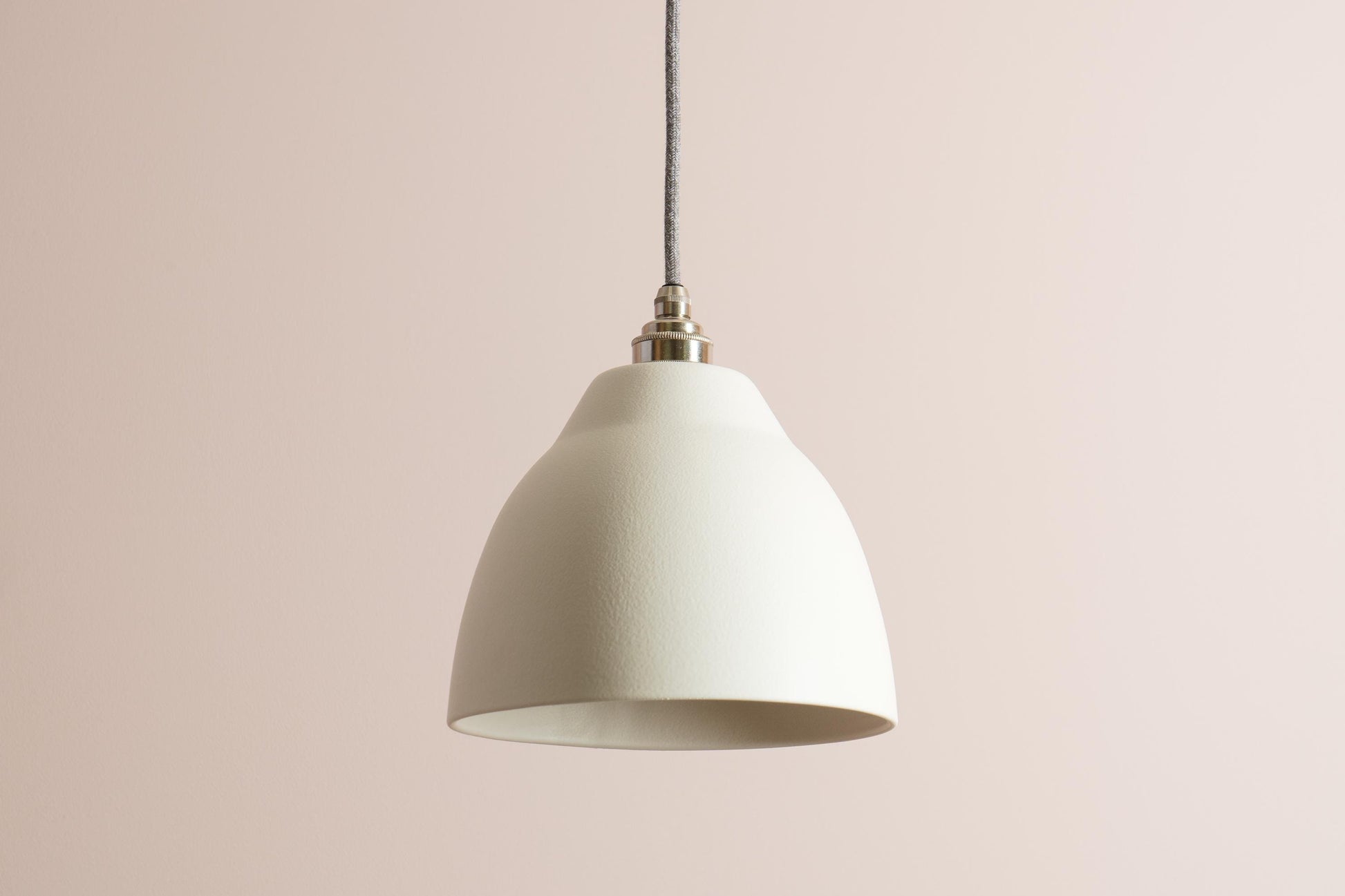 White Element Pendant Light in Ceramic and Brass/Nickel by StudioHaran