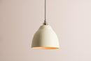 Speckled Cream Matt Element Pendant Light in Ceramic and Brass/Nickel by StudioHaran