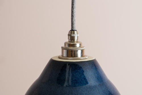 Blue Element Pendant Light in Ceramic and Brass/Nickel by StudioHaran