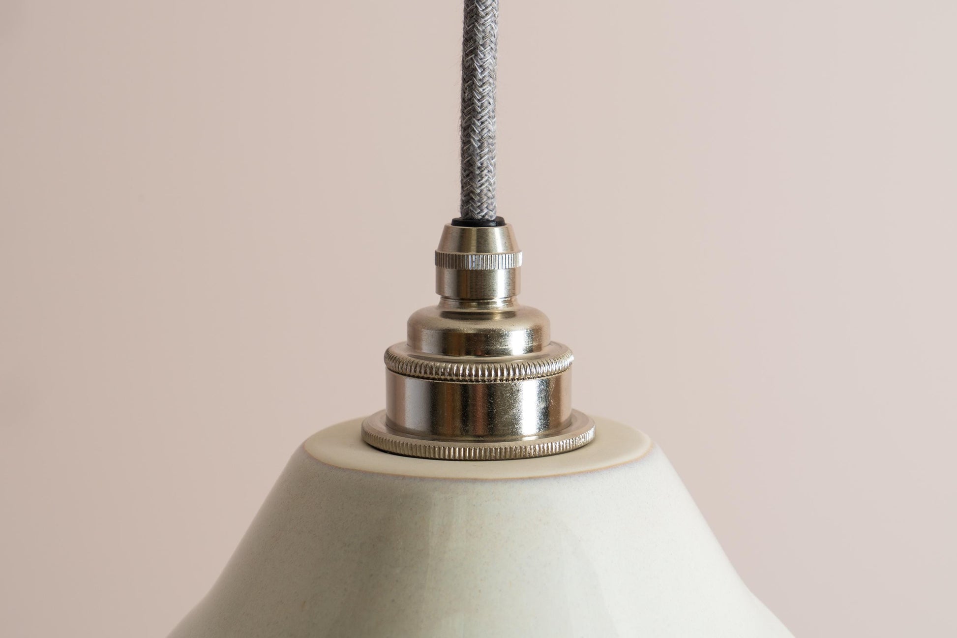 Blue and White Element Pendant Light in Ceramic and Brass/Nickel by StudioHaran