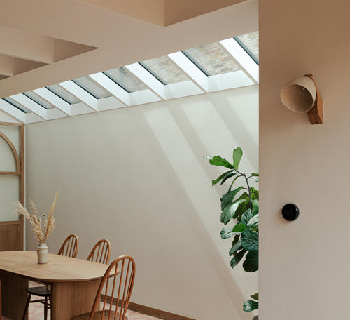 Speckled Cream Matt Element Wall Light in Ceramic and Oak by StudioHaran