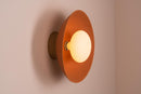 Terracotta Dawn Wall Light Sconce in Ceramic and Oak by StudioHaran