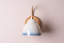 Blue and White Flex Wall Light in Brass, Ceramic and Oak - Small Element by StudioHaran