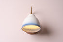 Blue and White Flex Wall Light in Brass, Ceramic and Oak - Small Element by StudioHaran