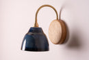 Blue Flex Wall Light in Brass, Ceramic and Oak - Small Element by StudioHaran