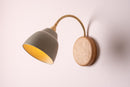 Green Flex Wall Light in Brass, Ceramic and Oak - Small Element by StudioHaran