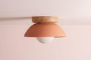 Terracotta Small Dawn Ceiling Light in Ceramic and Oak by StudioHaran