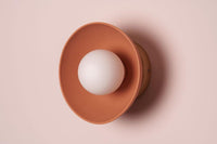 Terracotta Small Dawn Wall Light in Ceramic and Oak