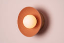 Terracotta Small Dawn Wall Light in Ceramic and Oak by StudioHaran
