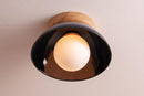 Blue Small Dawn Ceiling Light in Ceramic and Oak by StudioHaran