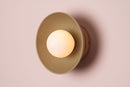 Green Small Dawn Wall Light in Ceramic and Oak by StudioHaran