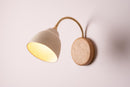 Speckled Cream Matt Flex Wall Light in Brass, Ceramic and Oak - Small Element by StudioHaran