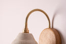 Speckled Cream Gloss Flex Wall Light in Brass, Ceramic and Oak - Small Element by StudioHaran