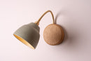 Green Flex Wall Light in Brass, Ceramic and Oak - Small Element by StudioHaran