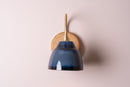 Blue Flex Wall Light in Brass, Ceramic and Oak - Small Element by StudioHaran