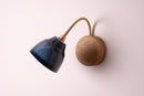 Blue Flex Wall Light in Brass, Ceramic and Oak - Small Element by StudioHaran