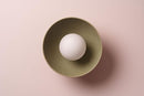 Green Small Dawn Ceiling Light in Ceramic and Oak by StudioHaran