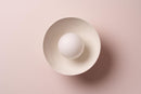 White Small Dawn Wall Light in Ceramic and Oak by StudioHaran