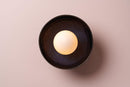 Blue Small Dawn Ceiling Light in Ceramic and Oak by StudioHaran