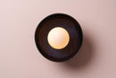 Blue Small Dawn Wall Light in Ceramic and Oak by StudioHaran