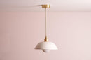 White Small Dusk Ceramic Lamp Shade and Pendant Set by StudioHaran