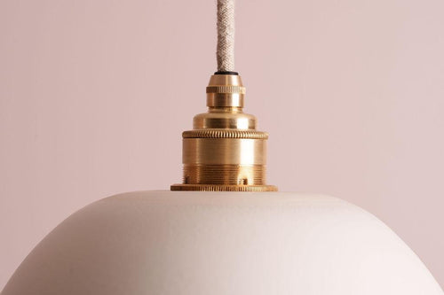 White Small Dusk Ceramic Lamp Shade and Pendant Set by StudioHaran