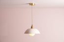 White Small Dusk Ceramic Lamp Shade and Pendant Set by StudioHaran