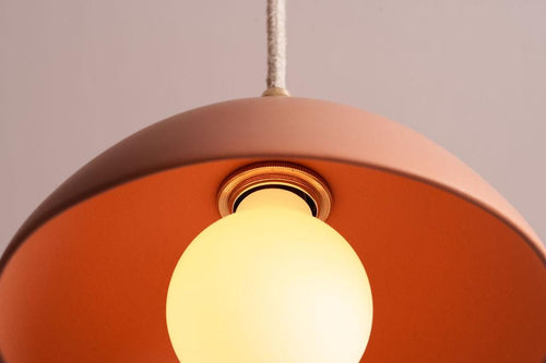 Terracotta Small Dusk Ceramic Lamp Shade and Pendant Set by StudioHaran