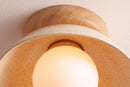 Speckled Cream Gloss Small Dawn Ceiling Light in Ceramic and Oak by StudioHaran