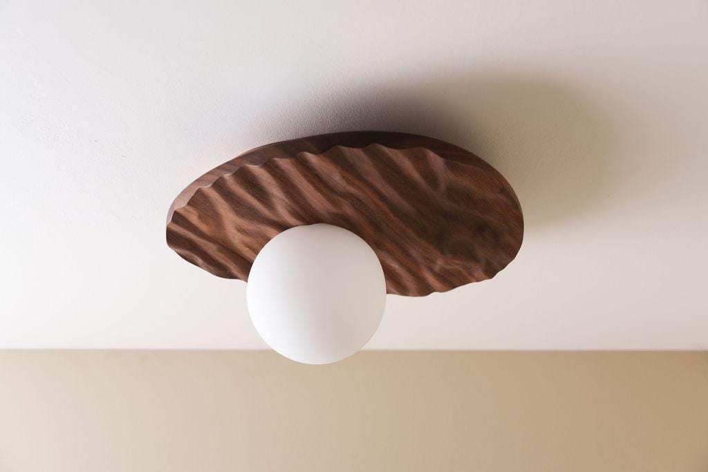 Towan Ceiling Light in Solid Oak/Walnut