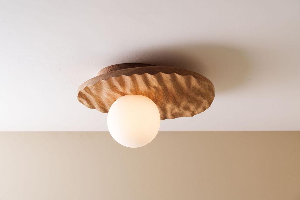 Towan Ceiling Light in Solid Oak/Walnut by StudioHaran