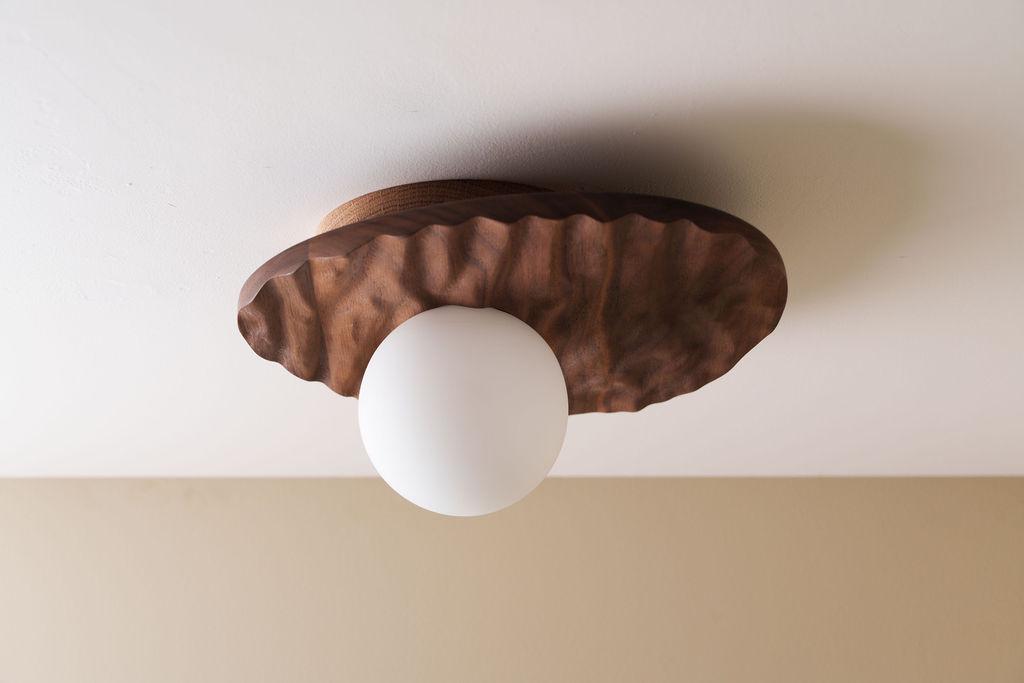 Towan Ceiling Light in Solid Oak/Walnut by StudioHaran