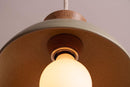 Green Small Dawn Pendant Light in Ceramic and Oak by StudioHaran