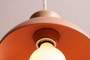 Terracotta Small Dawn Pendant Light in Ceramic and Oak by StudioHaran
